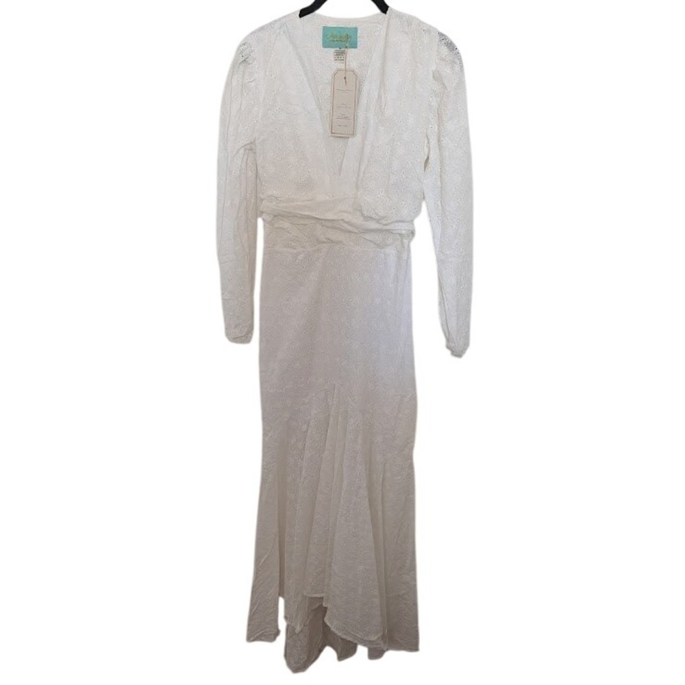 Mar A Mar Roza De Verano White Cotton  Eyelet Maxi Dress‎ Resort Wear XS